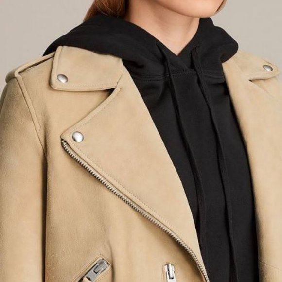 NWT All Saints Balfern leather biker jacket US 4 - Picture 5 of 16